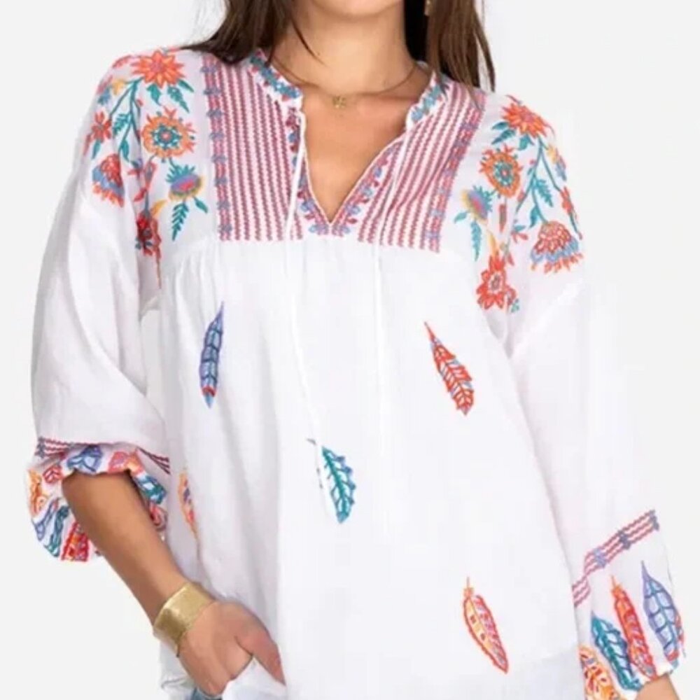 Nwt Johnny Was Embroidered Tunic Bereginia Blouse